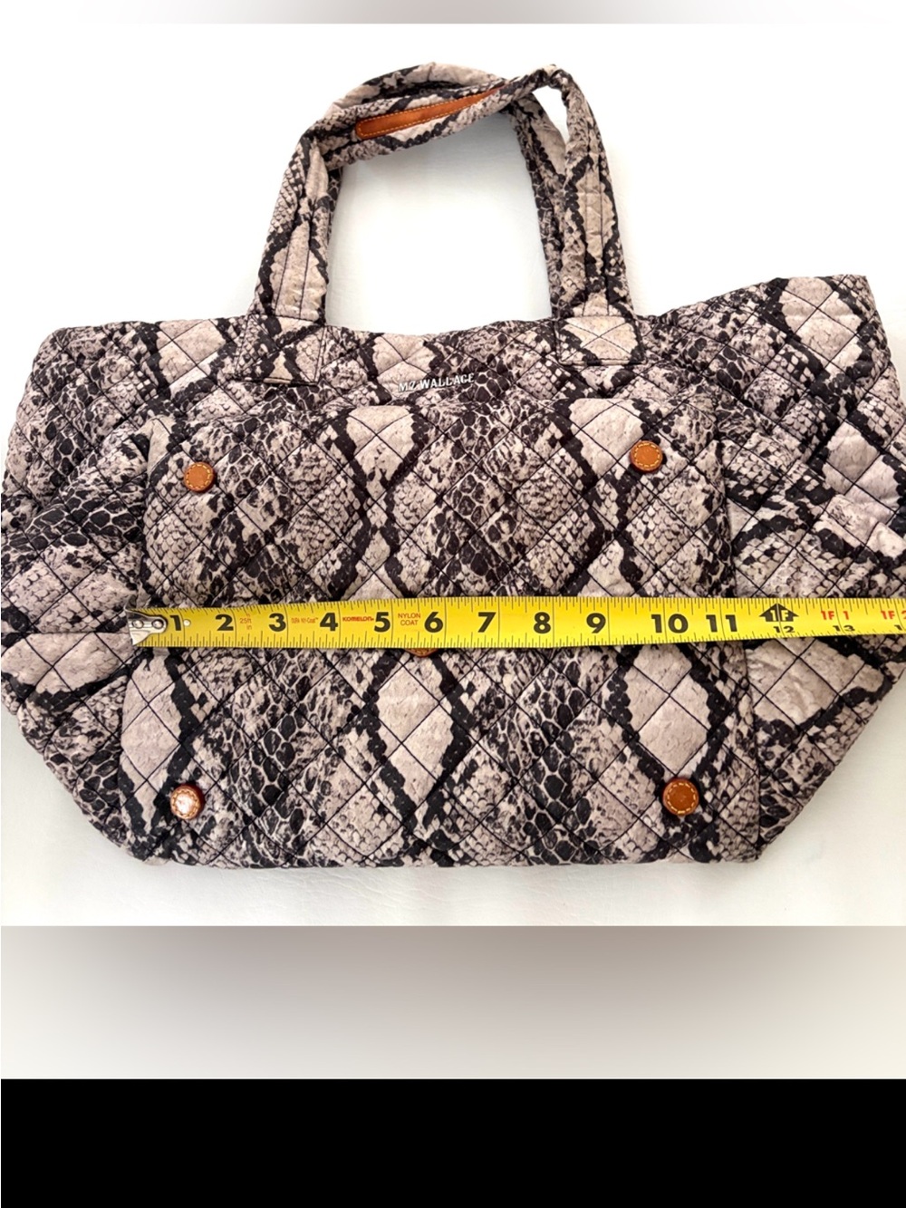 MZ Wallace Metro Tote Animal Print Black Brown Shoulder Bag - Picture 16 of 16